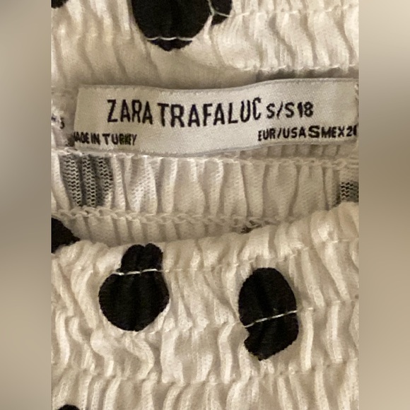 Zara trafaluc 100% cotton sleeveless polka dots inched top small - Picture 3 of 3